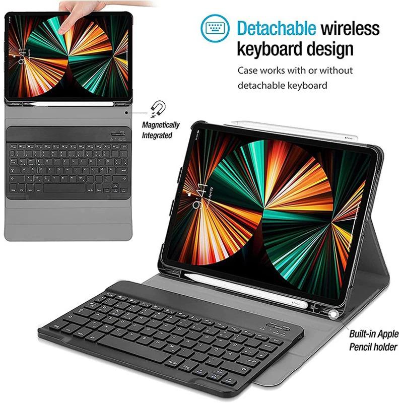 For iPad 5th 6th Generation 9.7 Inch Case with Wireless Keyboard,Detachable Keyboard+Tablet Cover iPad Air 1 2 9.7 Pro 9.7 Funda