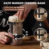 Fermentation Tank Sourdough Starter Kit with Large Capacity Glass Jar Aluminum Lid Seal Breathable Cloth Cover Temperature Label Feeding Band Spatula