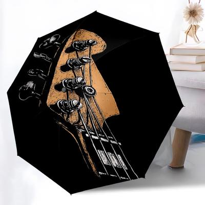 1pc Guitar Strings Automatic Folding Umbrella - Compact 8-Rib Design, Durable Plastic & Iron, Lightweight for Outdoor Daily Use039