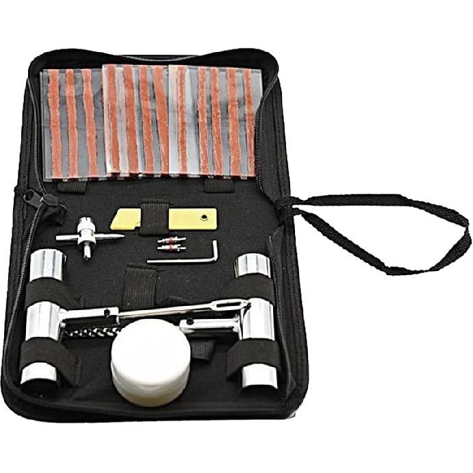 45PCS Car Tire Repair Kit, Heavy Duty Vehicle Emergency Punctures & Plug Flats Patch Tool Box, Automotive Tubeless Tire Repair Assortment, Universal 24PCS