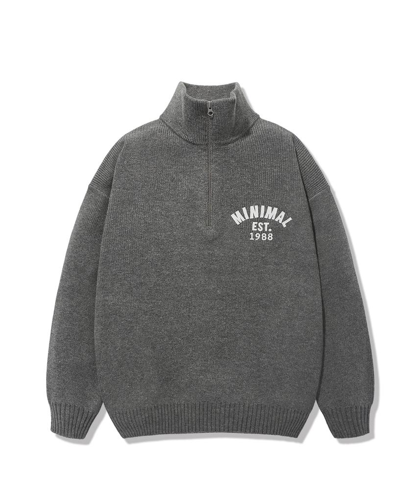 MINIMALPROJECT Half-Zip Turtleneck Knit Mnt115 / 4 Colors
