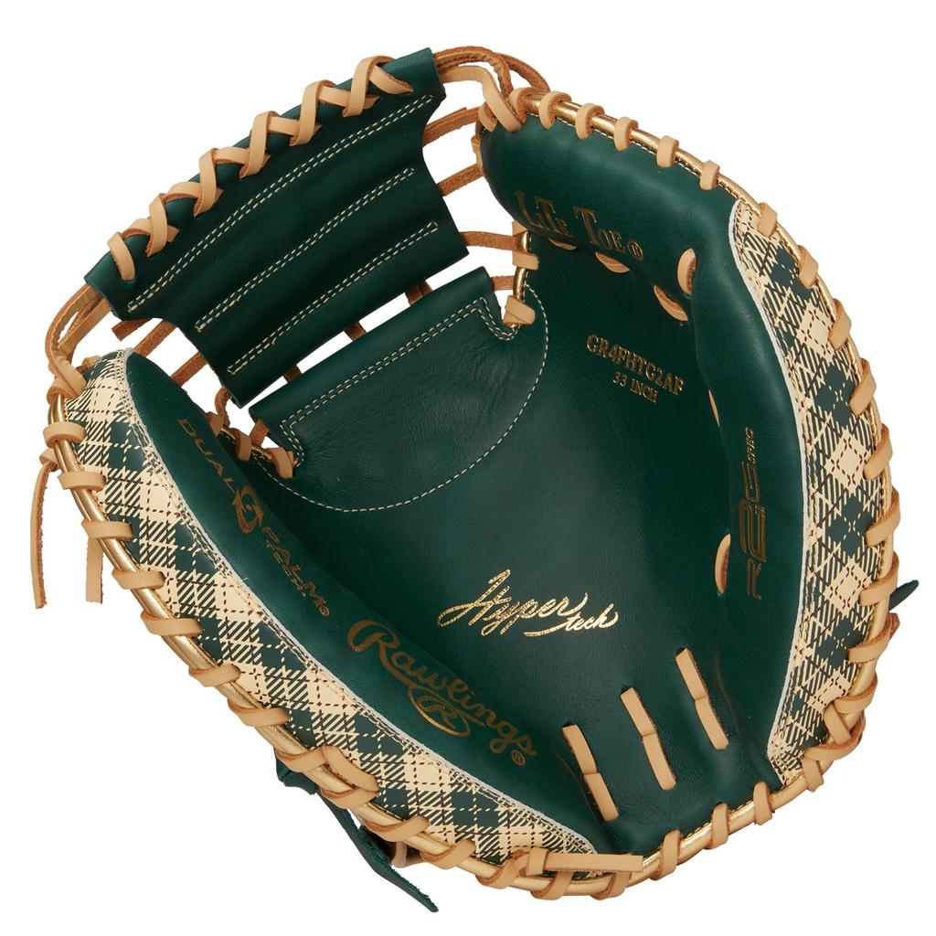 Rawlings Baseballové rukavice pro dospělé Softball HYPER TECH GRAPHIC GR4FHTG2AF Tmavě zelená Velikost 33 palců ruka nadhazovačů [Pro chytače] -Kontrola tartanu- Pro