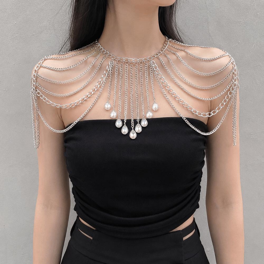 Multi-layer Women Shoulder Chain Gold/Silver Shoulder Body Chain Events