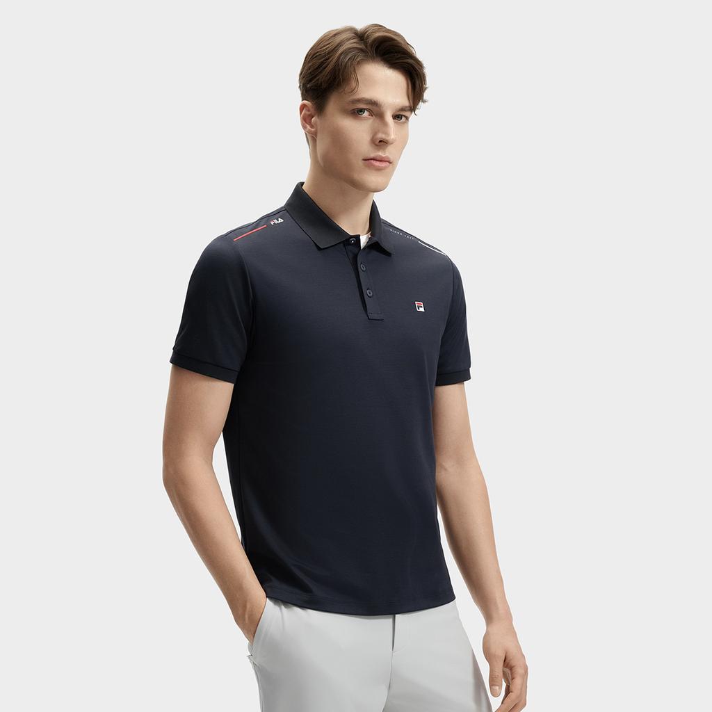 FILA Modern Heritage Simple Logo Polo Shirt Men tops Legendary-Blue F11M431111FNV