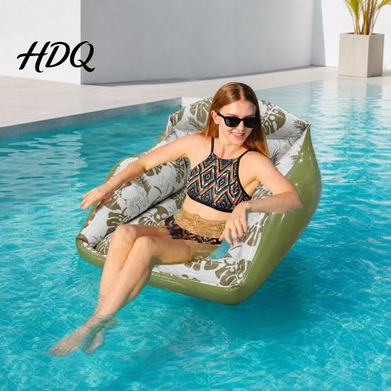 Schwimmende Armlehne mit Getränkehalter, aufblasbare Pool-Schwimmtiere für Erwachsene, strapazierfähiger Liegestuhl, Schwimmstuhl, Hängematten-Sitz mit Sommerparty-See-Strand-Raft