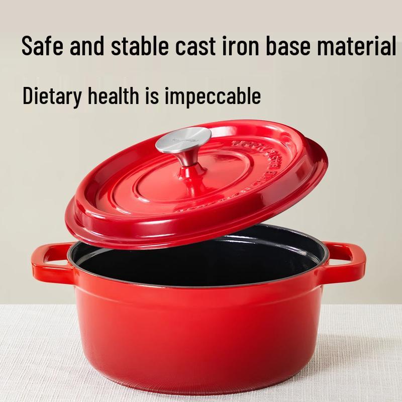 COOKER KING 22cm Cast Iron Enamel Stew Pot