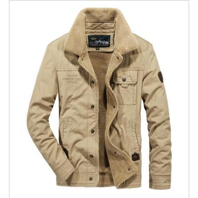 Men's Fleece Cotton Coat New Winter Loose Large Size Cotton Coat Lapel Men's Cotton Coat