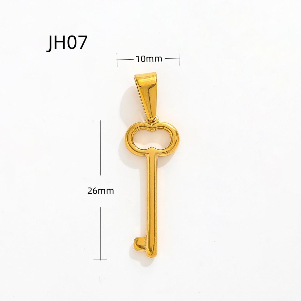 Trendy 18k PVD Gold Plated Stainless Steel Single Charm Pendant Heart Key Flower Star Design for Fashion Jewelry Necklaces
