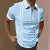 Zipper Design Men's Fashionable Polo Shirt Color 3D Digital Printing Summer Comfortable Outdoor WearPopular Quick Dry