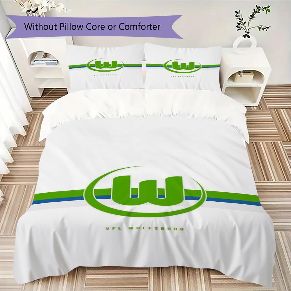 VfL Wolfsburg Pattern Bedding Uilt Set Uilt Cover Pillowcase Home Decoration Birthday Gift (1 * Duvet Cover + 2 * Pillowcase Without Core)100