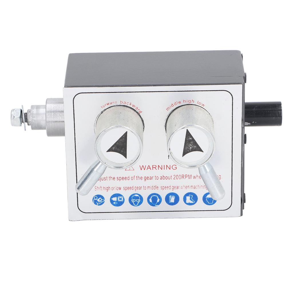 Drehbank Getriebe Mini Einstellbare Geschwindigkeit 3 Stufen Schaltkasten Links Rechts Selbsttätiger Vorschub für 180 210 750