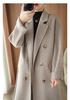 Double-Sided Wool Lapel Coat: Women's Slimming Double-Breasted Mid-Length for Autumn/Winter