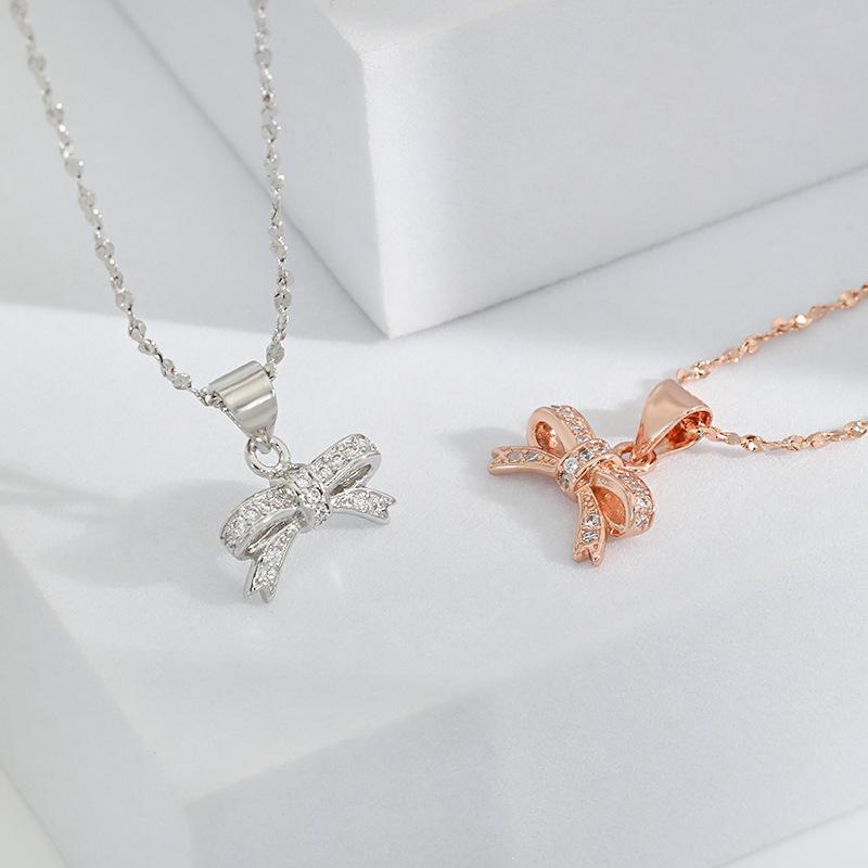 Irregular Bow Pendant Collarbone Chain Female, Japanese and Korean Version Niche High-end Design Bow Necklace