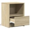 Nightstand with LED Lights Sonoma Oak Wood Based Material