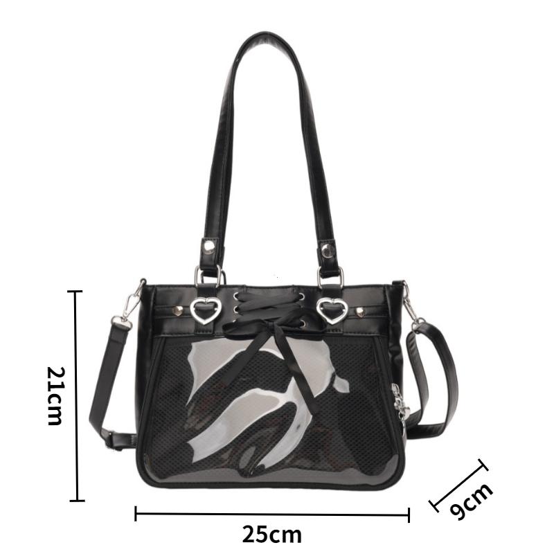 Spicy Girl Cool Ita Bag Large Capacity Transparent Pain Layer Crossbody Bag Love Chain Ulzzang Shoulder Bag Handbag