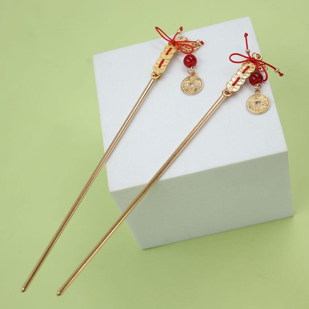Chinese Knot Ancient Hair Stick Antique Hanfu Hair Fork New Year Hairpin  Cheongsam Accessories