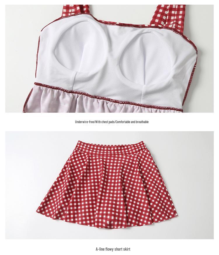 Women's Summer Skirted Split Swimsuit: Tummy Control, Slimming, Push-Up, Sexy, Student Style