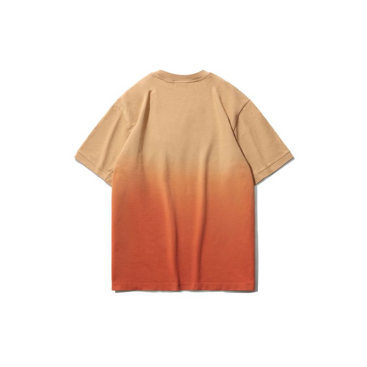 Li Ning Pattern Embroidered Casual Short Sleeve T-Shirt Men Tops Orange AHSR393-2