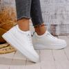 Women's Breathable White Sneakers - Korean Style, Versatile, Casual, Thick-Sole Sports Shoes for Spring and Summer.
