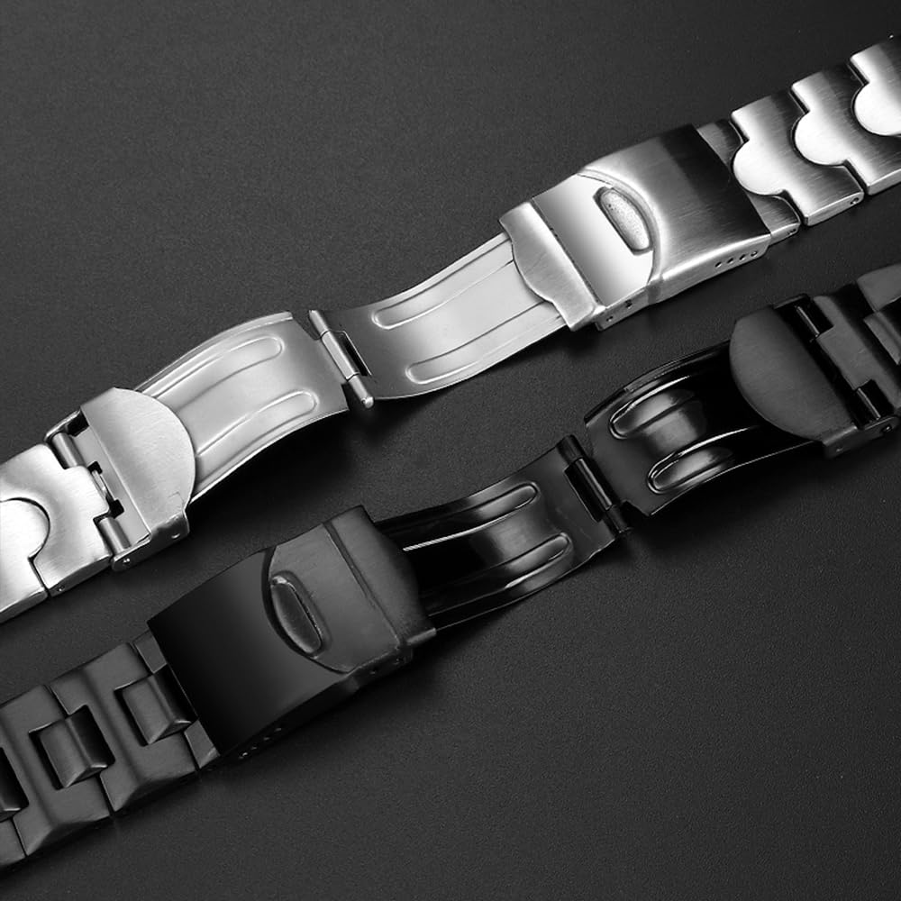 ZHUOLEI Replacement Stainless Steel Watch Strap for Swatch 17mm and 19mm Watches (Includes 3 Spring Bars, Removal Tool, and Box)