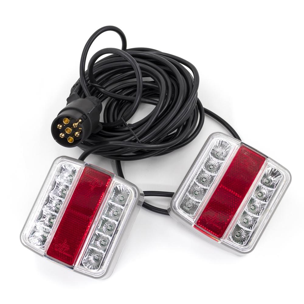 1 Set 12V EN 7-Pin Connector 10M Cable LED Trailer Tail Lights Brake Stop Light License Plate Lamp for Towing Trailers Trucks