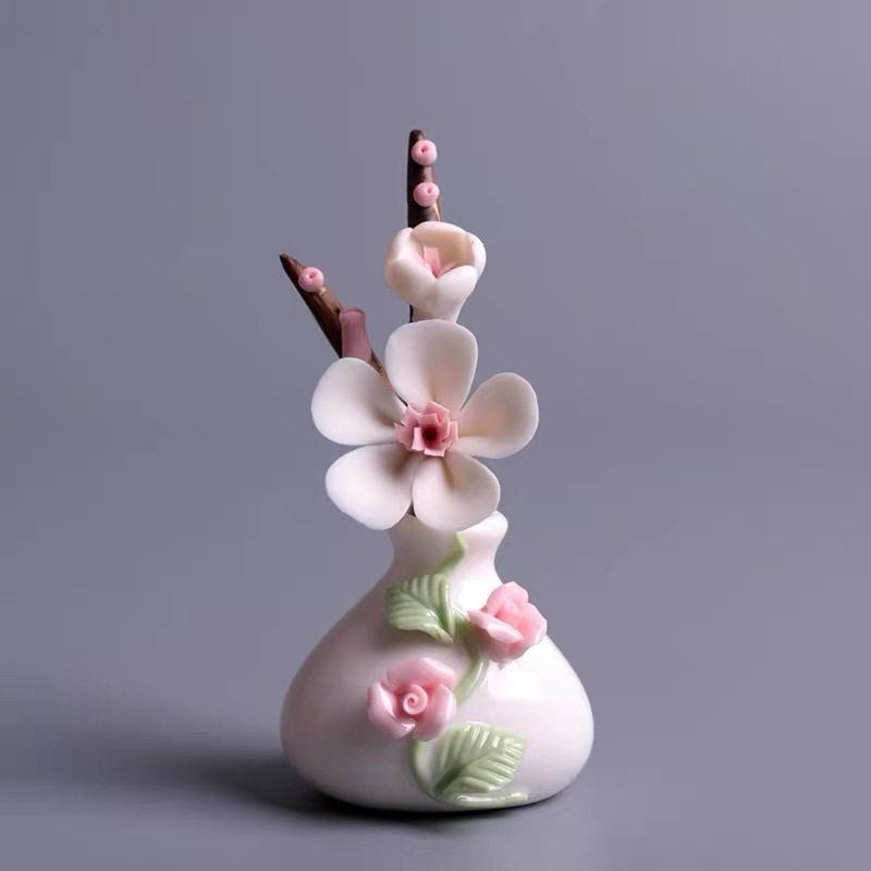Ręcznie ugniatana ceramiczna waza na kwiaty, prosta, hydroponiczna, mała, kreatywna, mini, mała, świeża, dekoracja, ozdoba, salon