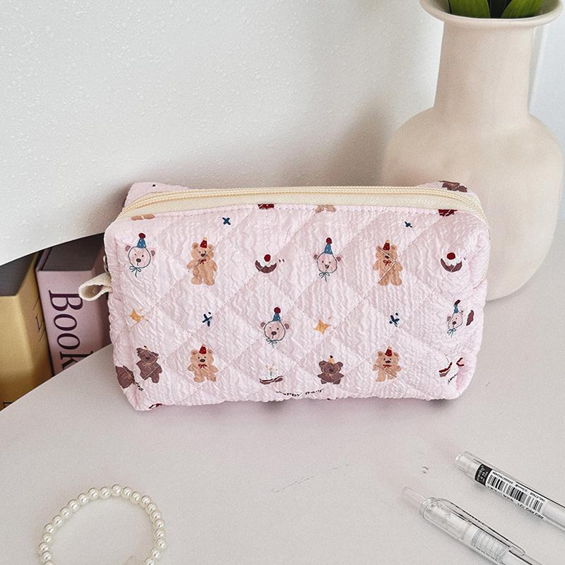 Cute Cartoon Print Women'S Cosmetic Bag Portable Ladies Makeup Case Travel Storage Bags Casual Female Clutch Purse