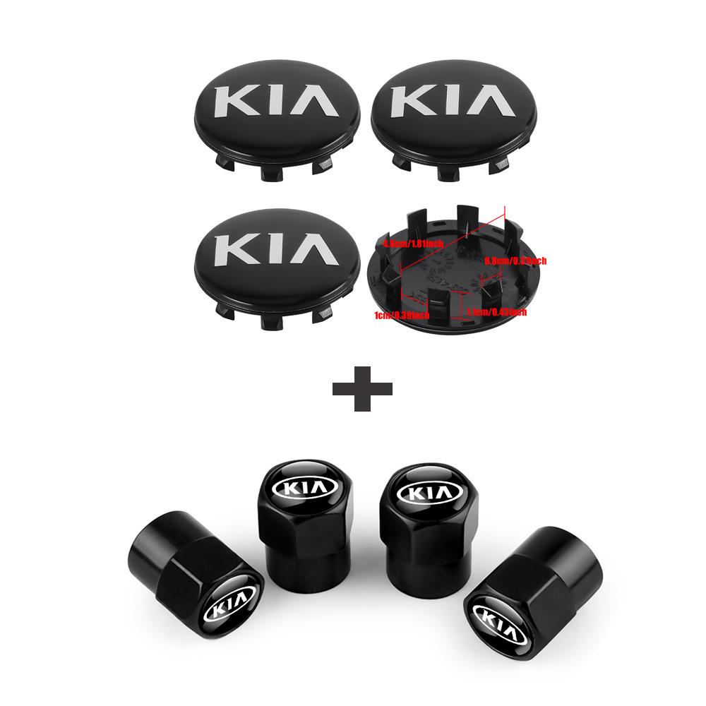 4Pcs Car LogoTire Valve Caps Dust Accessories With Wheel Center Hub Cap For KIA GT RIO Ceed Picanto Pegas Sorento Niro Soul KX5 CWK1