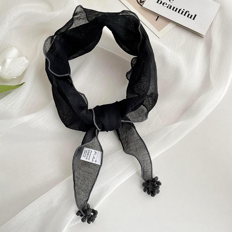 Triangle scarf scarf women's summer thin gauze pendant small scarf scarf scarf shawl silk scarf high-end headscarf headband