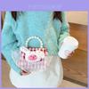 Charmante Rosa Rosen Schleife Perlen Handtasche Für Mädchen Trendig Vielseitig Prinzessinnen Stil
