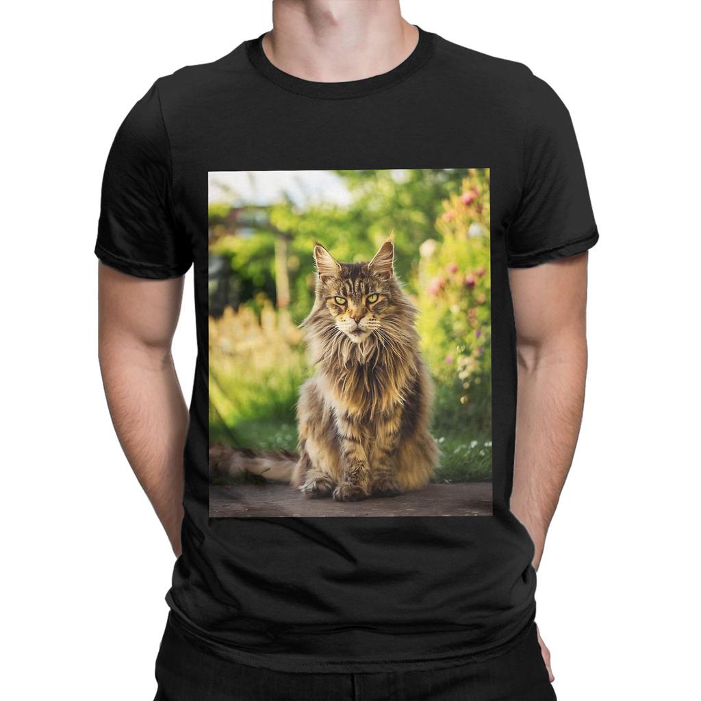 Maine Coon Photo Novelty 100 Cotton TShirt Maine Coon Tees Tops For Unisex