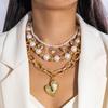Letter Splicing Collarbone Chain European and American Style Geometric Rectangular Necklace Necklace Necklace Jewelry Women