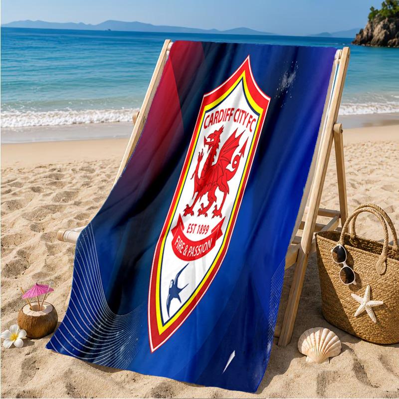 Football Club Cardiff Beach Towel Microfiber Beach Towel, Lightweight and Quick-Dry, for Summer Travel, Swimming Pool Fan Birthday Gift