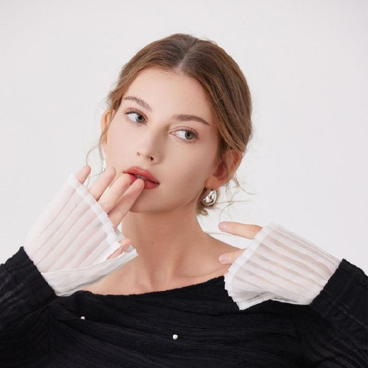 Beliebte Plissee-Ärmelmanschetten Abnehmbare Ärmel für formelles Outfit Arm-Accessoire Armschmuck für Damen Kleider-Upgrades