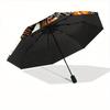 1pc Butterfly Floral Automatic Open/Close Umbrella with Windproof, Functional Design, 8-Rib Sturdy Canopy