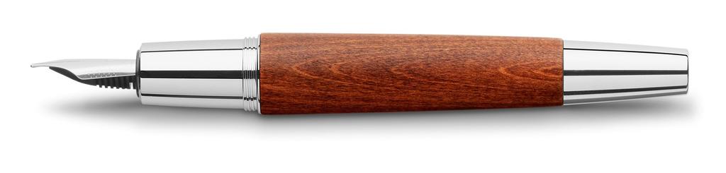 Emotion Wood Chrome Fountain Fine Pear Officially Imported Faber-Castell & Pen, Nib, Wood, Brown, 148201,