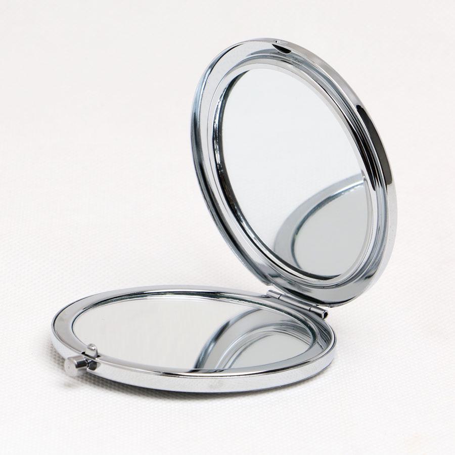 Concave Bottom Portable Double-Sided Folding Metal Makeup Mirror