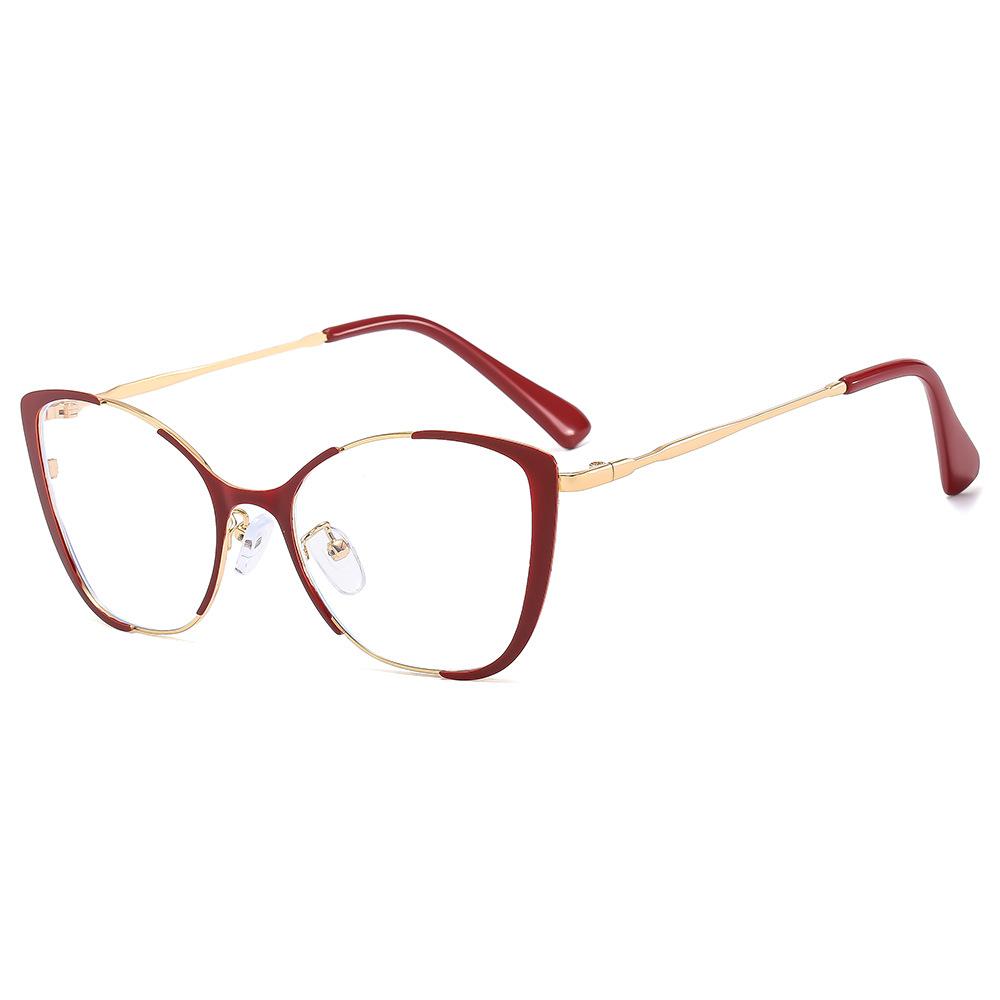 Brand Design Retro Small Cat Eye Patchwork Color Femal Frame Photochromic Anti Blue Light Computer Women Custom Reading Glasses