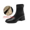 Krazing Pot Microfiber Autumn Winter Shoes Thick Med Heels Size 43 Chelsea Boots Zipper Ankle Boots