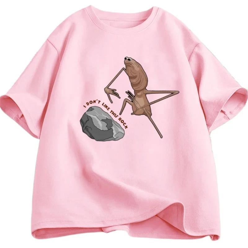 Mens Roundneck ShortSleeve Creative Cartoon Pattern 100 Cotton LooseFitting Casual Clothing Tshirt