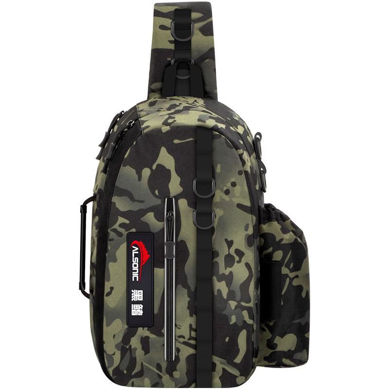 Mochila de Pesca Multifuncional Com Suporte para Vara Tecido Oxford Impermeável Bolsa para Equipamento de Pesca Isca