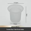 Xihe Wall-Mounted Toilet Brush with Frosted Glass Holder & Replaceable Head
