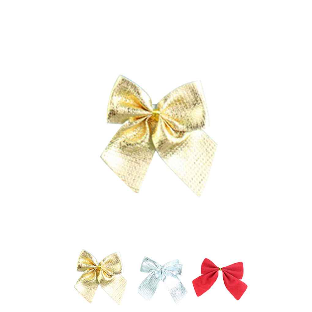 24pcs Christmas Tree Bowknot Xmas Tree Wedding Party Decoration Bows DIY Gift
