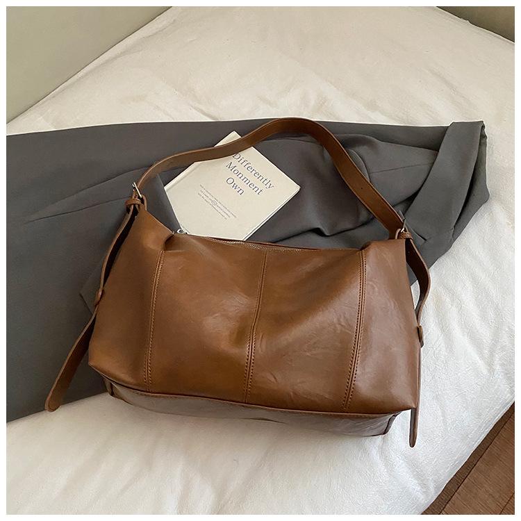 Retro casual big bag women's 2025 new Korean version large-capacity fashion tote bag foreign style shoulder messenger bag tide