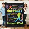 Softball Blanket Cartoon Letter Flannel Blanket Soft Throw Blankets All Season