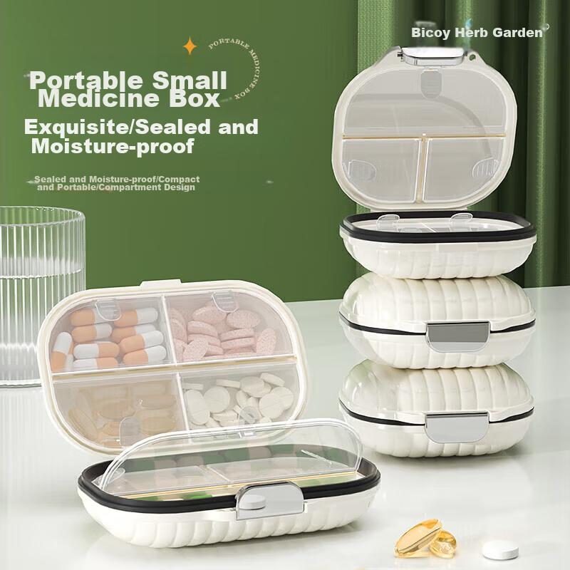 Baicaoyuan Portable Pill Organizer, Weekly Dosing Box, Seven-Day Travel Pill Dispenser, Personal Organizer, Sealed Moisture-Proof Large Capacity