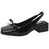 New Style of Women's Shoes with Thick Heels and Square Heads Flip-flops