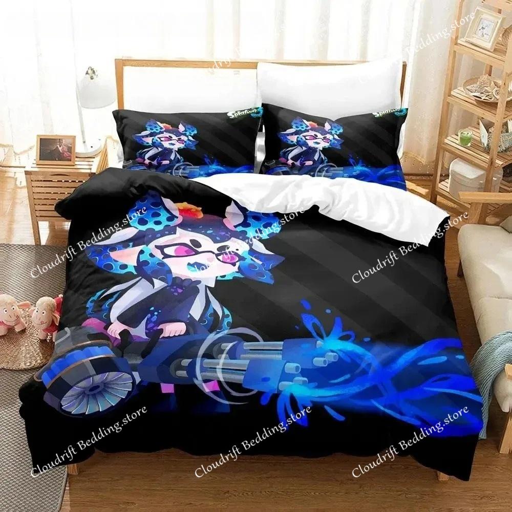 Kawaii Game Splatoon 3 Bedding Set Single Twin Full Queen King Size Bed Set Aldult Boys Bedroom Duvet cover Sets
