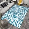 Blue Glitter Zebra Stripes Carpet Non-slip Rug Suitable for Living Room and Bedroom Sofas