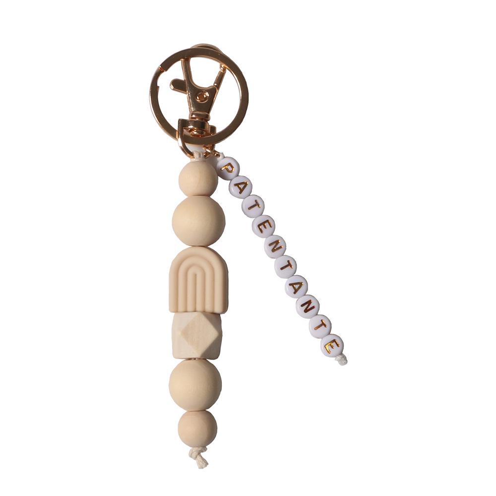 Rainbow Tassel Letter Charm Keychain